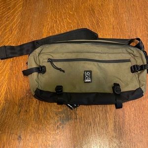 Khaki Chrome Sling Bag